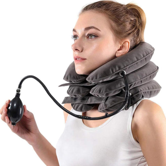 Cervical Neck Traction Device for Instant Neck Pain Relief - Inflatable & Adjustable Neck Stretcher Neck Support Brace, Neck Traction Pillow