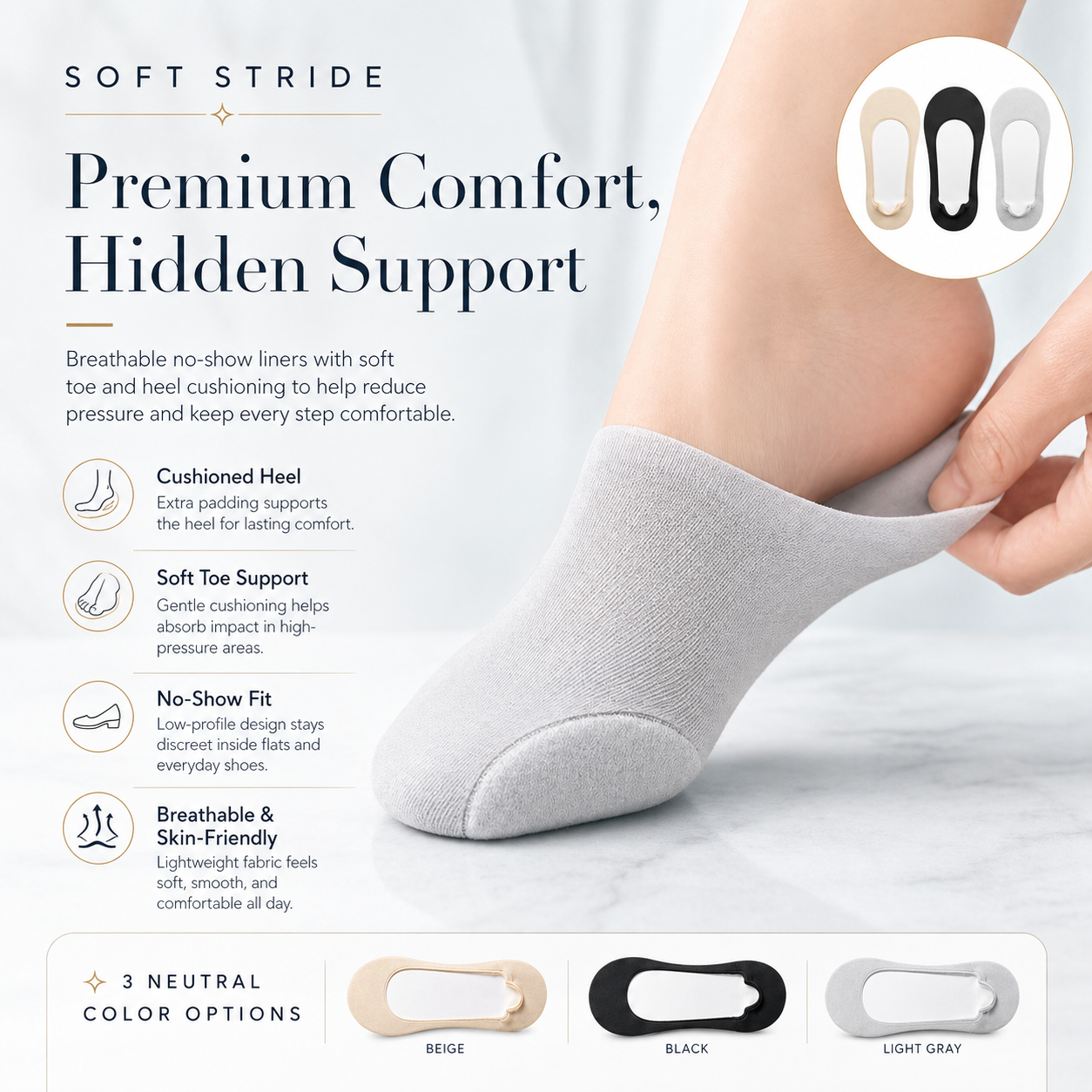 CushionStep - Walk without foot pain (2 Pairs)