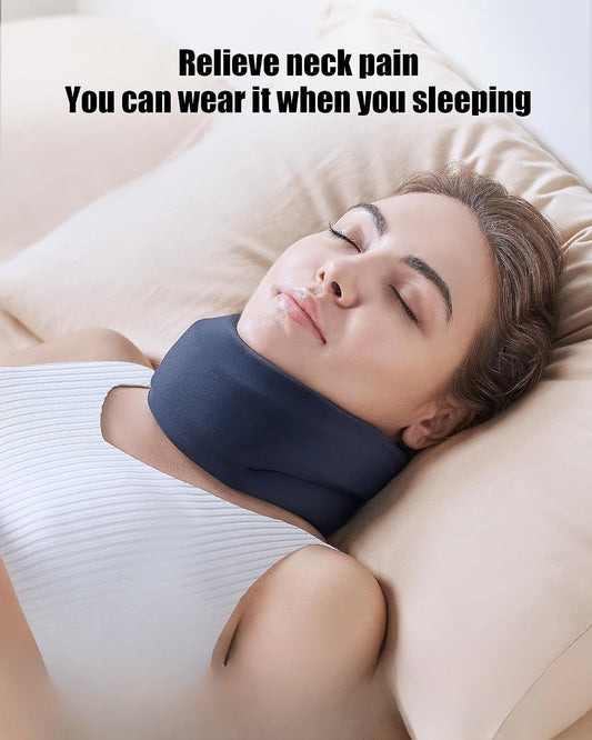 Neck Brace for Sleeping - Cervical Collar Relief Neck Pain and Neck Support Soft Foam Wraps Keep Vertebrae Stable for Relief of Cervical Spine Pressure